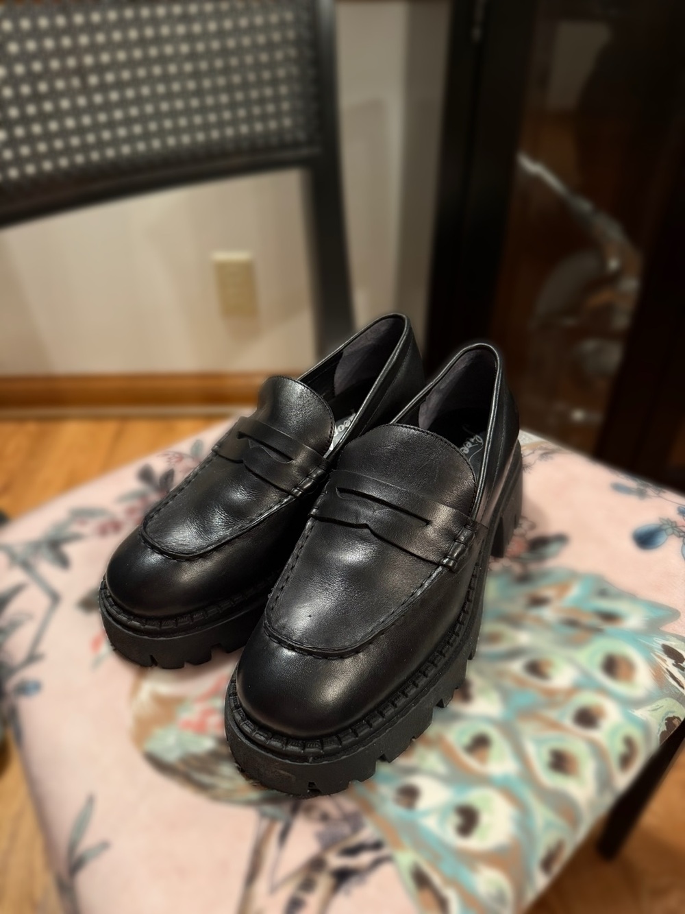 Free People Lyra Lug Sole Black Loafer